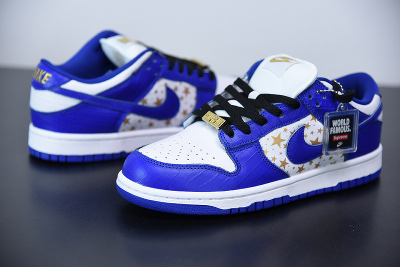 S*p*e x nike sb dunk low white/metallic gold-hyper blue dh3228-100
