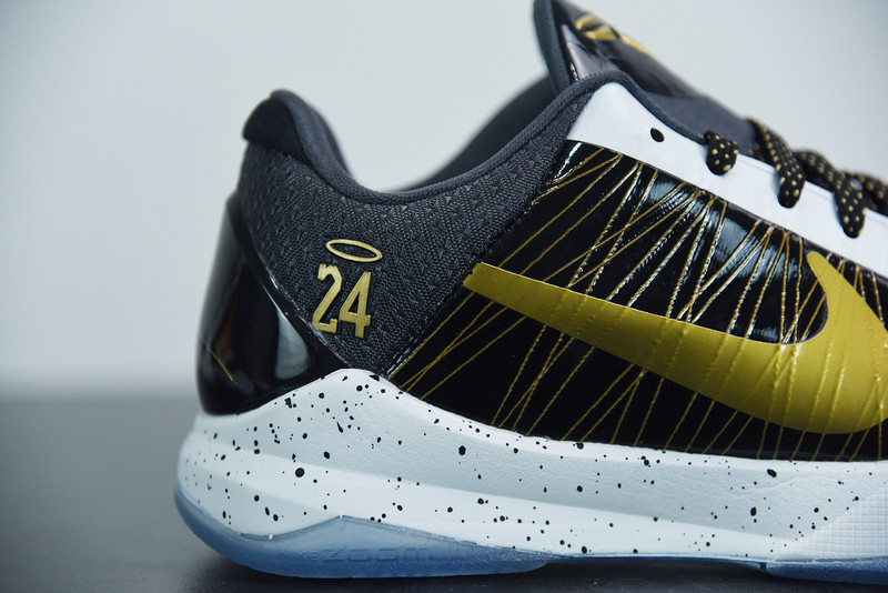 nike kobe v protro black white gold cd0824-127