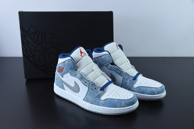 air jordan 1 mid french blue fire red dn3706-401